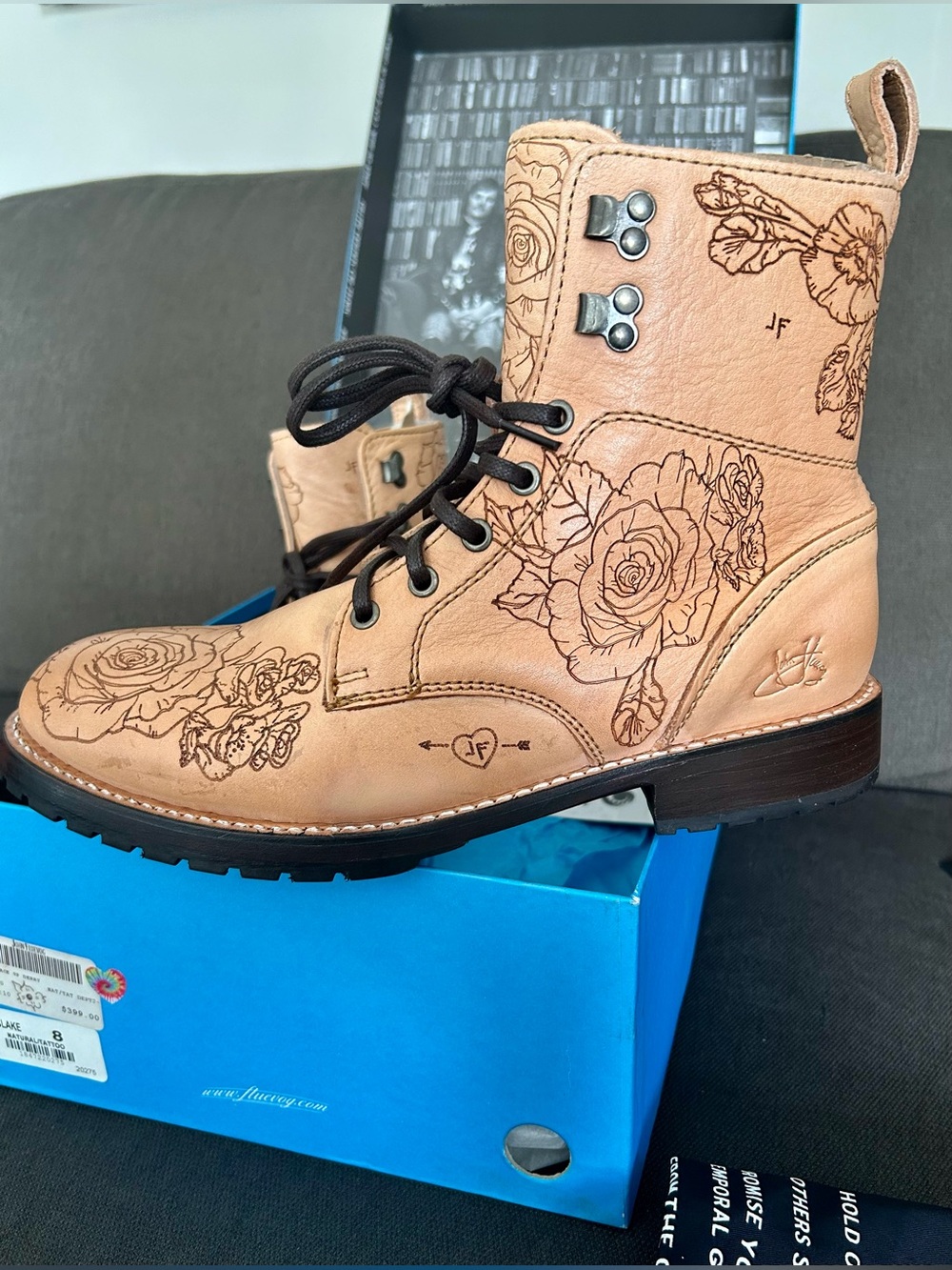 John Fluevog | Living Lace Up Derby Shoes – Blake Natural/Tattoo